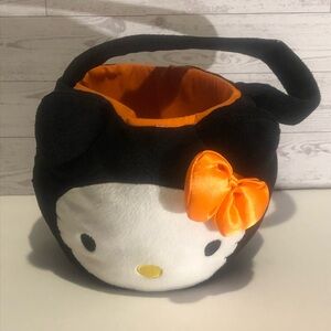 Sanrio Hello Kitty White on Black with Orange Bow Halloween Easter Bucket Basket